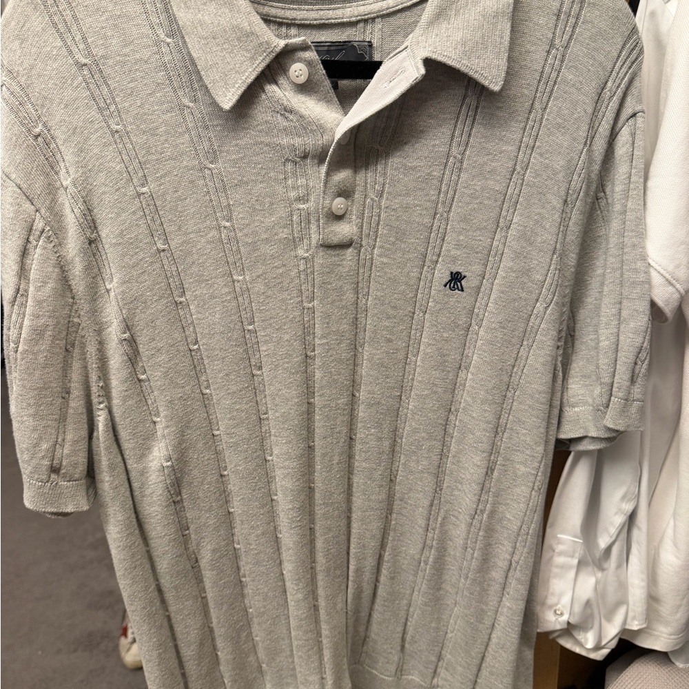 Kith Light Gray Short-Sleeve Knit Polo